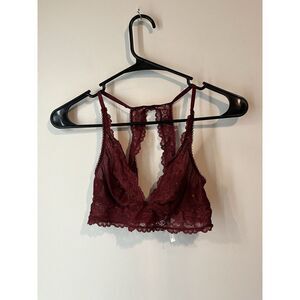 Anthropologie Floreat‎ Lace Bralette Maroon Red Racer Back Size Xsmall